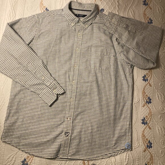 Vintage Cremieux - Size L - White with Subtle Blue / Purple plaid - Picture 4 of 9